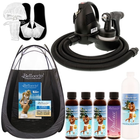 Sunless Airbrush HVLP SPRAY TANNING SYSTEM Machine Simple Tan 8% Solution TENT