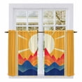 thumbnail image 1 of Sunlight Kitchen Curtains, Yellow Orange Blue Modern Geometric Abstract Art Light Filtering Window Curtain Panels, 2Pcs Rod Pocket Window Treatments Set for RV Dining Room Study Room 42x54 Inches, 1 of 9