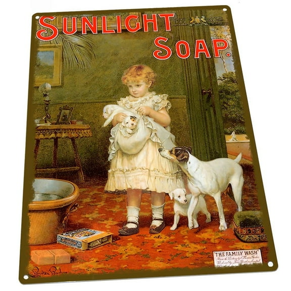 Sunlight Soap 9"x12" Metal Sign, Wall Decor for Bath or Laundry