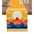 thumbnail image 1 of Sunlight Table Runner - 72 Inch Long, Kitchen Dining Table Runner Dresser Scarves, Yellow Orange Blue Modern Geometric Abstract Art Farmhouse Home Decor for Coffee Table Wedding Party Banquet, 1 of 8