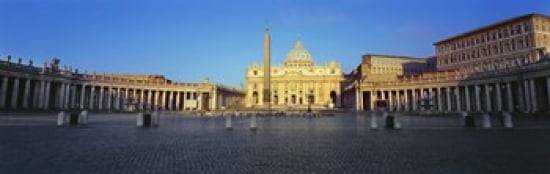 Sunlight falling on a basilica St Peters Basilica St Peters Square Vatican city Rome Lazio Italy Canvas Art - Panoramic Images (36 x 12)