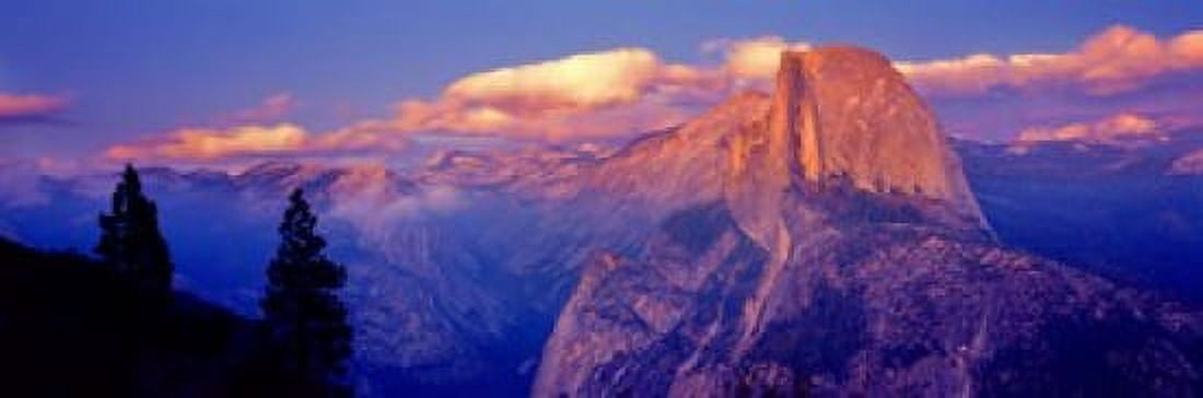 Sunlight falling on a mountain Half Dome Yosemite Valley Yosemite National Park California USA Canvas Art - Panoramic Images (18 x 6)