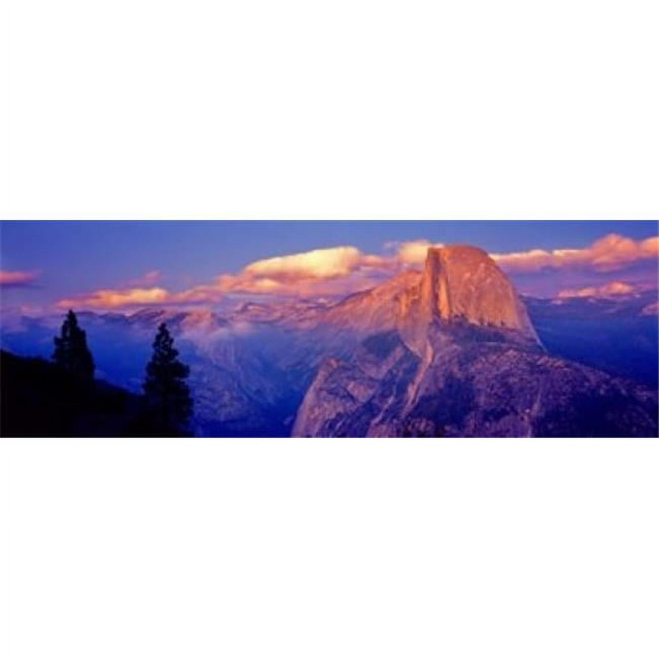 Sunlit Yosemite Half Dome Landscape Poster Print