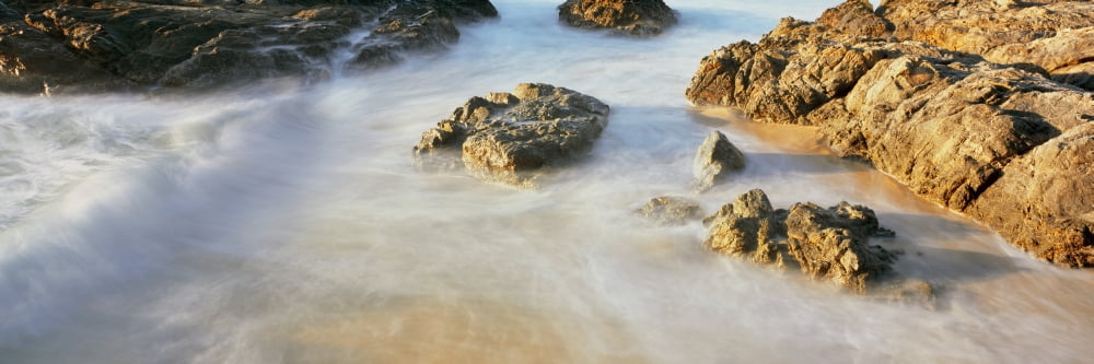 Sunlight falling on rocks at the Cerritos Beach Baja California Sur Mexico Canvas Art - Panoramic Images (36 x 12)