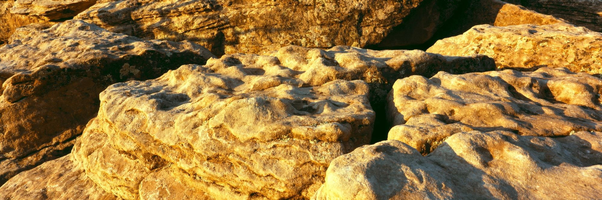 Sunlight on eroded sandstone Canyon De Chelly National Monument Arizona USA Canvas Art - Panoramic Images (27 x 9)