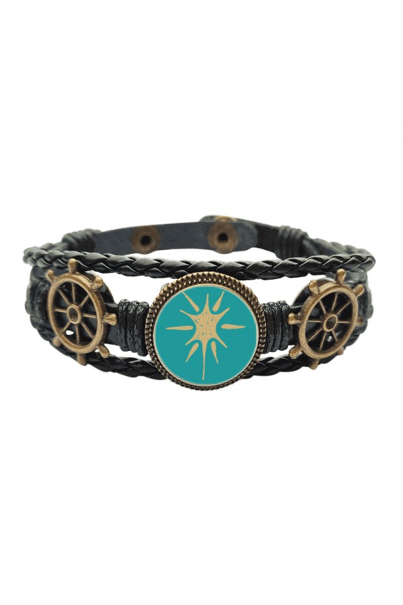 Sunlight s Art Pattern Leather Braided Ocean Bracelet Wristband