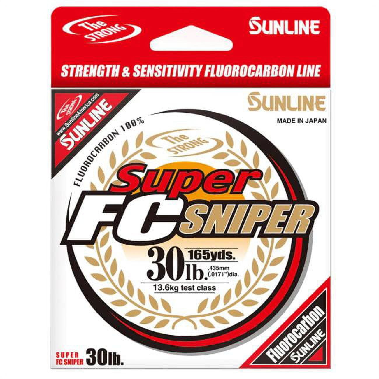 Sunline 63038950 16 lbs Super FC Sniper Fluorocarbon Fishing Line, Natural  Clear - 1200 yards