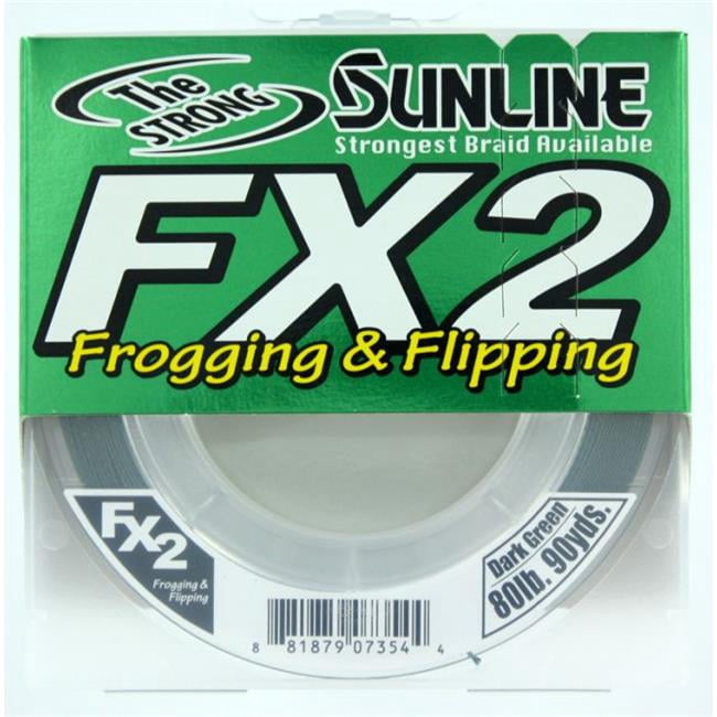 Sunline 63039844 90 Yard x 80 lbs Dark Green FX2 Braid Fishing Line