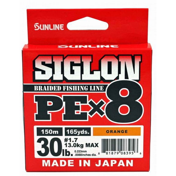 Sunline 63053496 Siglon PEx8 8-StrandBraided Fishing Line Orange