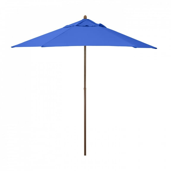 Sunline 9 ft Wood look Push Open Pin Stop Steel Ribs and Pole Market Patio Umbrella