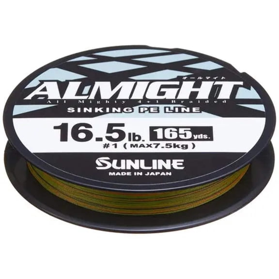 Sunline ALMIGHT Braided Sinking PE Line, 165 yd Olive-Camo