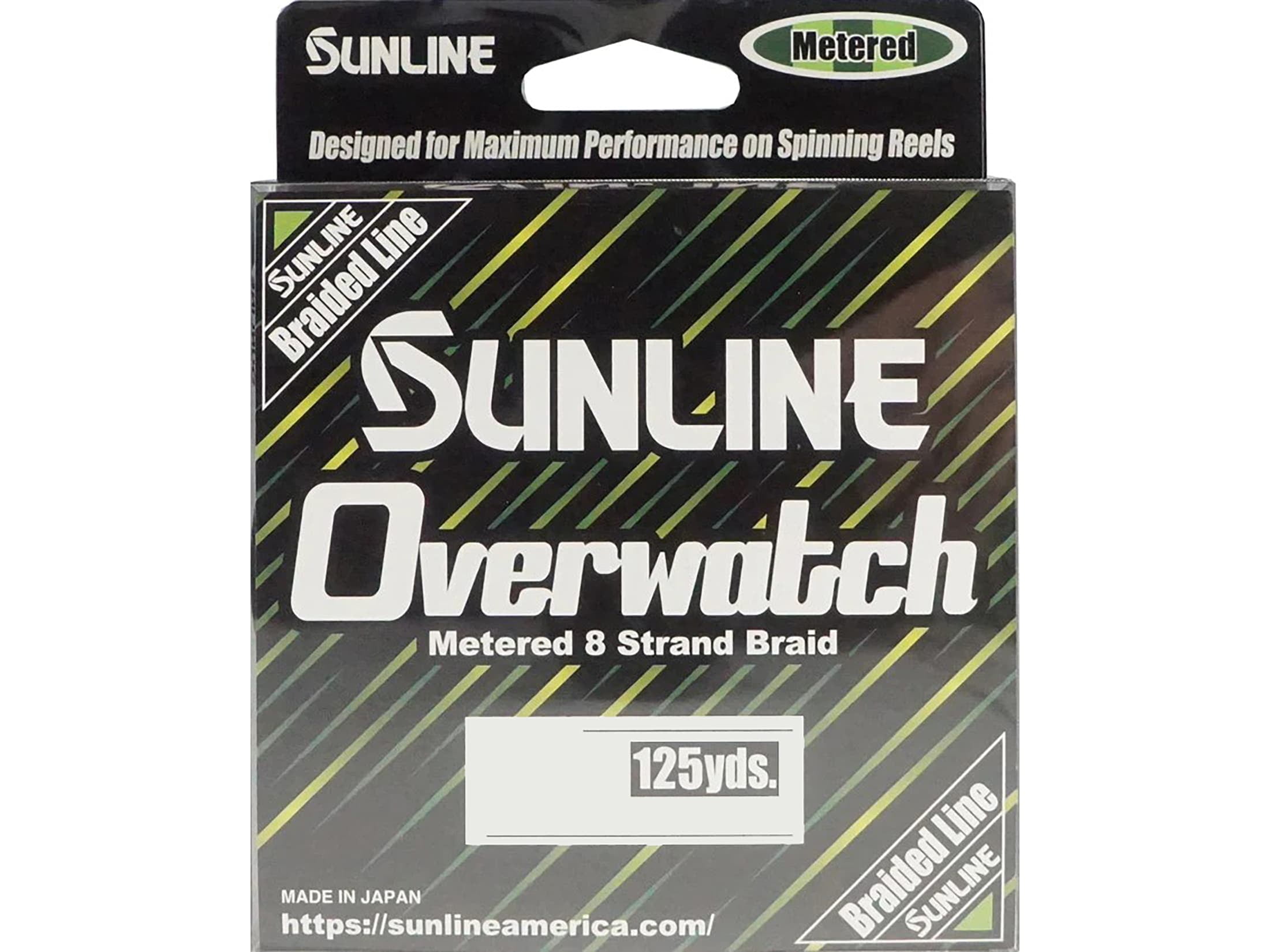 Sunline Overwatch Braided Fishing Line 8lb 125yd Green Metered