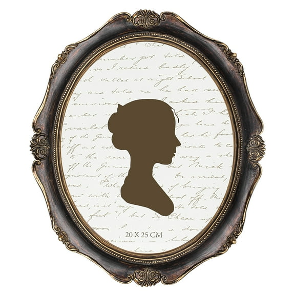 Sunlit 8x10 Inch Vintage Picture Frame, Elegant Antique Photo Frames with Glass Front, Photo Display, Tabletop Wall Hanging, Gift Ideas, Oval