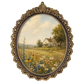 8x10 Vintage Oval Picture Frame, Antique Photo Frame with Glass Front, Luxury Tabletop & Wall Hanging Display, Gold and Black