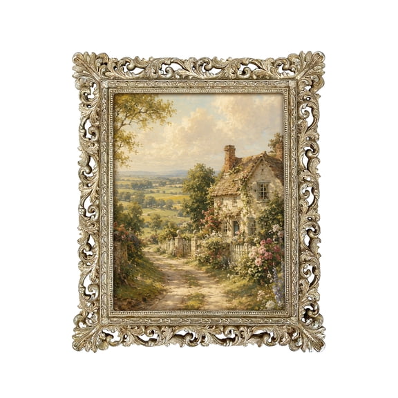 Vintage Picture Frame, Fits 8x10 Photos, Antique Photo Frame with Glass Front, Tabletop or Wall Display, Elegant Home Decor Gift, Antique Gold and Silver