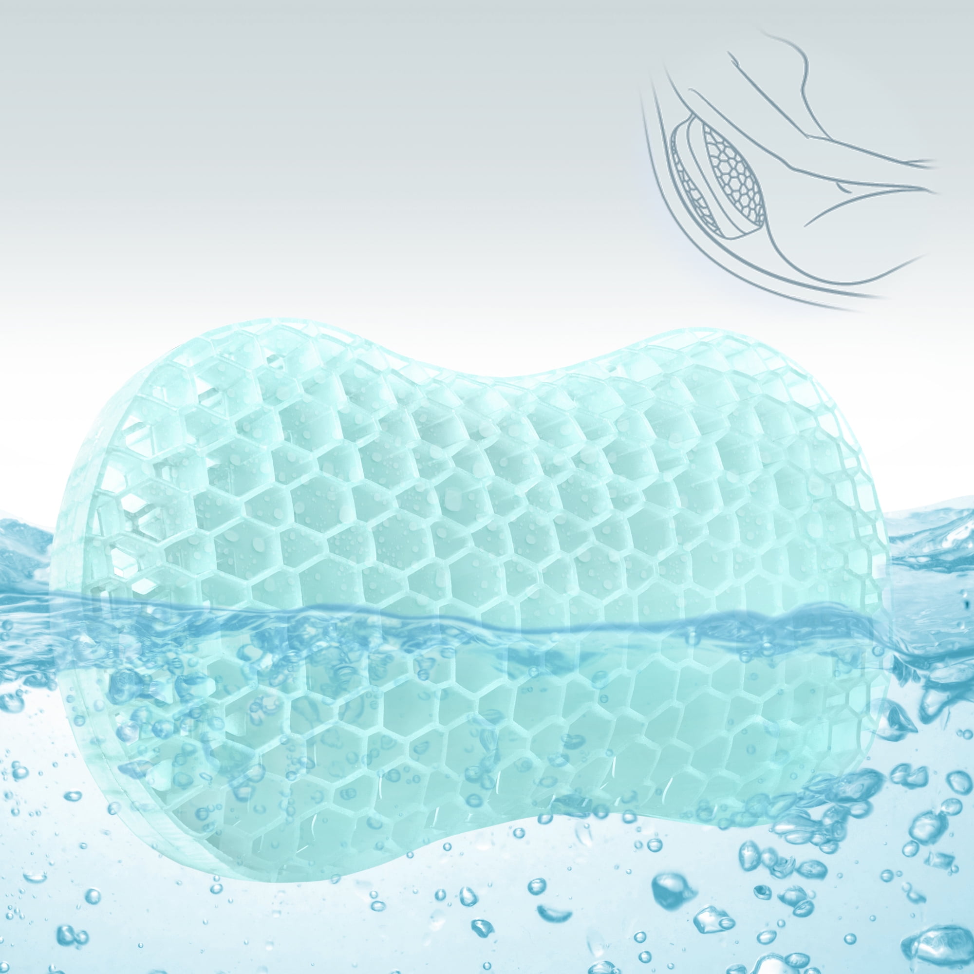 Sunlit Bath Jello Gel Bath Pillows, Lumbar Pillow for Bathtub, Back ...