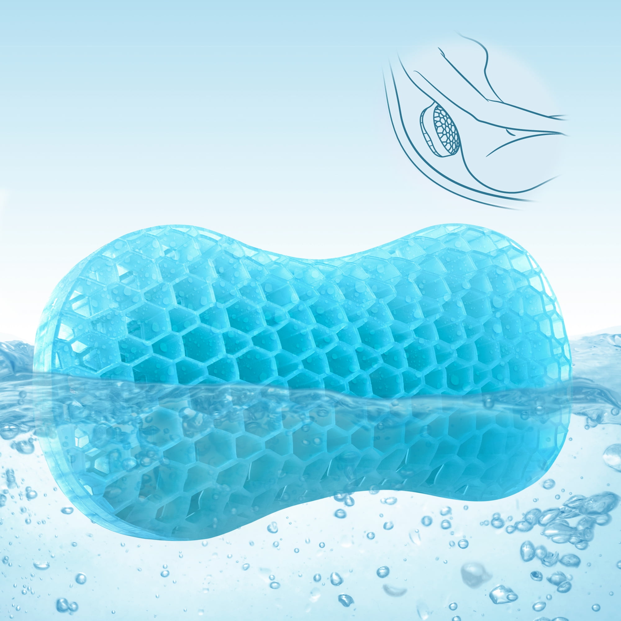 Sunlit Bath Jello Mini Gel Bath Pillows, Lumbar Pillow for Bathtub