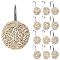 Sunlit Boho Knots Shower Curtain Hooks, 12 Count