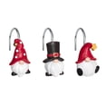 thumbnail image 1 of Sunlit Christmas Shower Curtain Hooks, Gnome Shower Curtain Rings, Hand Painted Resin Christmas Decor, Winter Bathroom Decoration, Black Red, Set of 12, 1 of 5
