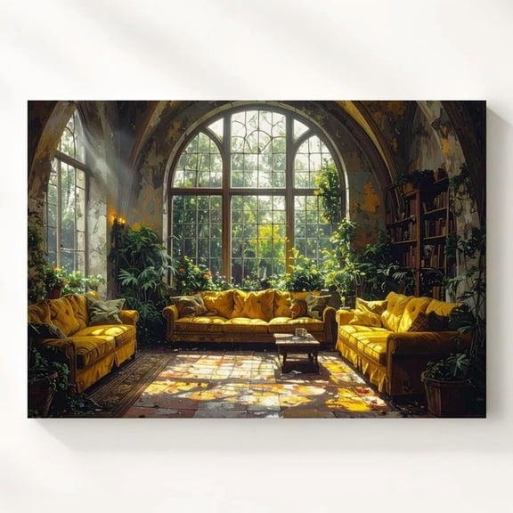 Sunlit Conservatory Posterelegant Vintage Interior With Natural Light Wall Art