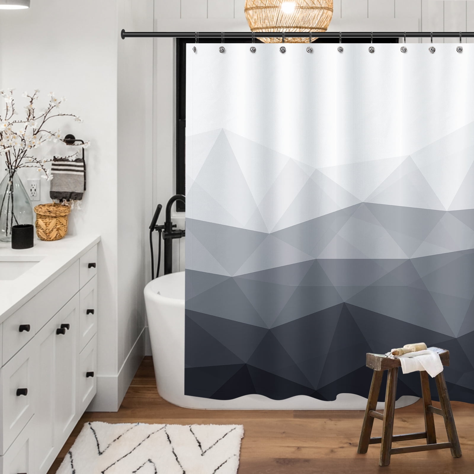 Sunlit Designer Shower Curtain, Popular Shower Curtain, Ombre Cool Gray ...