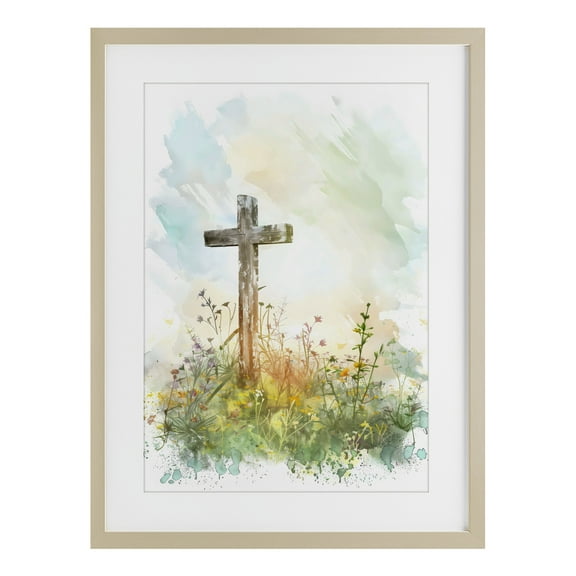 Stupell Industries Sunlit Faith And Flowers Birch Framed Print Under Glass, design by Creative Studio, 23 x 17