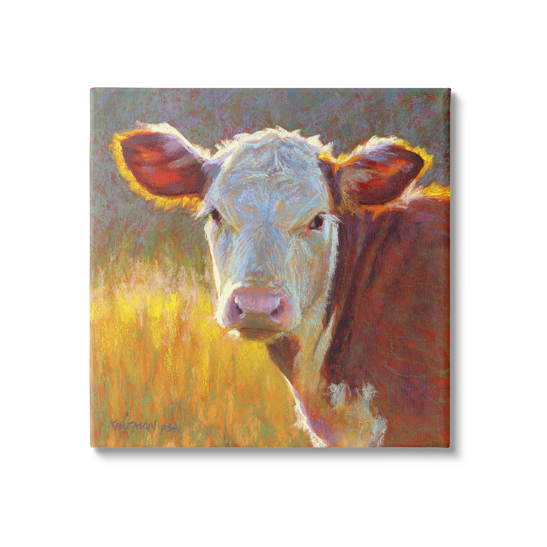 Sunlit Farm Animal Cattle Animals & Insects Painting Gallery Wrapped Canvas Print Wall Art