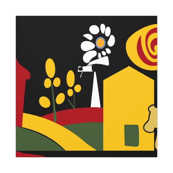 "Sunlit Farmhouse Idyll" - Canvas