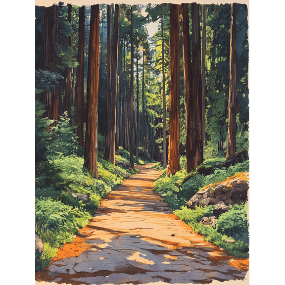 Sunlit Forest Path Canvas Print/Wall Art Perfect for Living Room Hallway and Gallery Wall Decor.