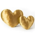 thumbnail image 1 of Sunlit Heart Shaped Pillow, Set of 2, Heart Decorative Throw Pillows, Velvet Love Pillows Cute Pillow 20 & 16 Inches, Valentines Day Decorations, Wedding Decor, Golden, 1 of 8
