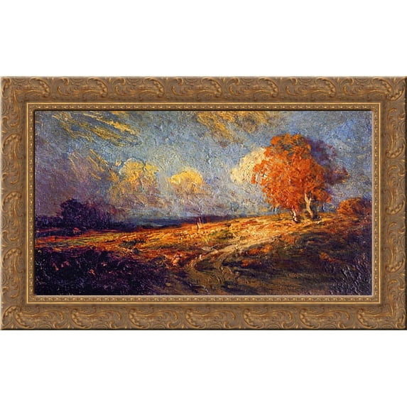 Sunlit Hillside 24x17 Gold Ornate Wood Framed Canvas Art by Onderdonk, Robert Julian