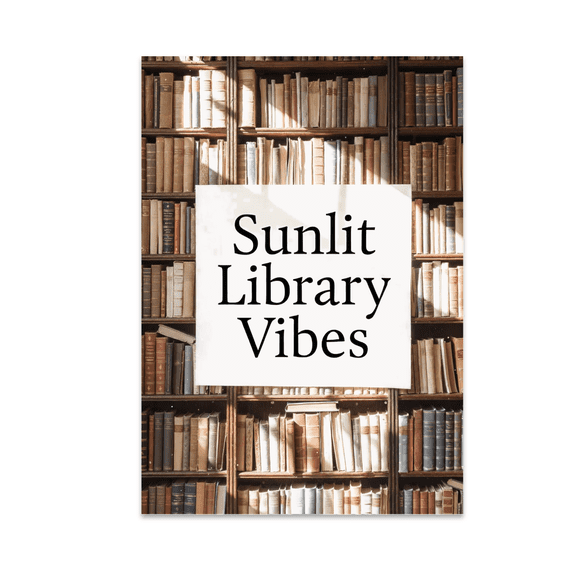 Sunlit Library Scene Art - Book Lovers - 13x19 Poster Print