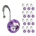 thumbnail image 1 of Sunlit Luxury Design Round Purple Diamond Crystal Gem Bling with Glide Balls Shower Curtain Hooks, Rust Proof Metal Rhinestones Glam Shower Curtain Rings-12 Pack, 1 of 4