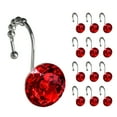 thumbnail image 1 of Sunlit Luxury Design Round Red Diamond Crystal Gem Bling with Glide Balls Shower Curtain Hooks, Rust Proof Metal Rhinestones Glam Shower Curtain Rings-12 Pack, 1 of 6