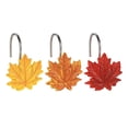 thumbnail image 1 of Sunlit Maple Leaf Shower Curtain Hooks for Fall Autumn, Home Decorative Shower Curtain Rings for Bathroom, Resin, Orange Red Maple Leaves Shower Curtain Hangers Hooks Bath Accessories, Set of 12, 1 of 6