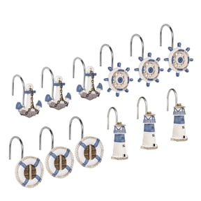 Turtle Style Rope Nautical Shower Curtain Hooks for Coastal Homes