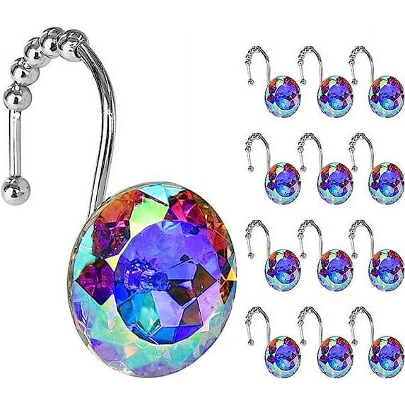 Sunlit Rustic Decorative Shower Curtain Hooks, Brown Owl Animal Shower Curtain Rings, Cabin Shower Curtain Hooks, Resin, Farmhouse Bathroom Decoration - 12 Pack