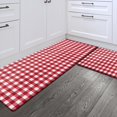 thumbnail image 1 of Sunlit Set of 2 Anti Fatigue Kitchen Floor Mat, Non Slip Waterproof Comfort Standing Mat, 0.4 Inch Thick Cushioned Farmhouse Kitchen Rug Runner, White Red Buffalo Check (17"x28"&17"x47"), 1 of 7