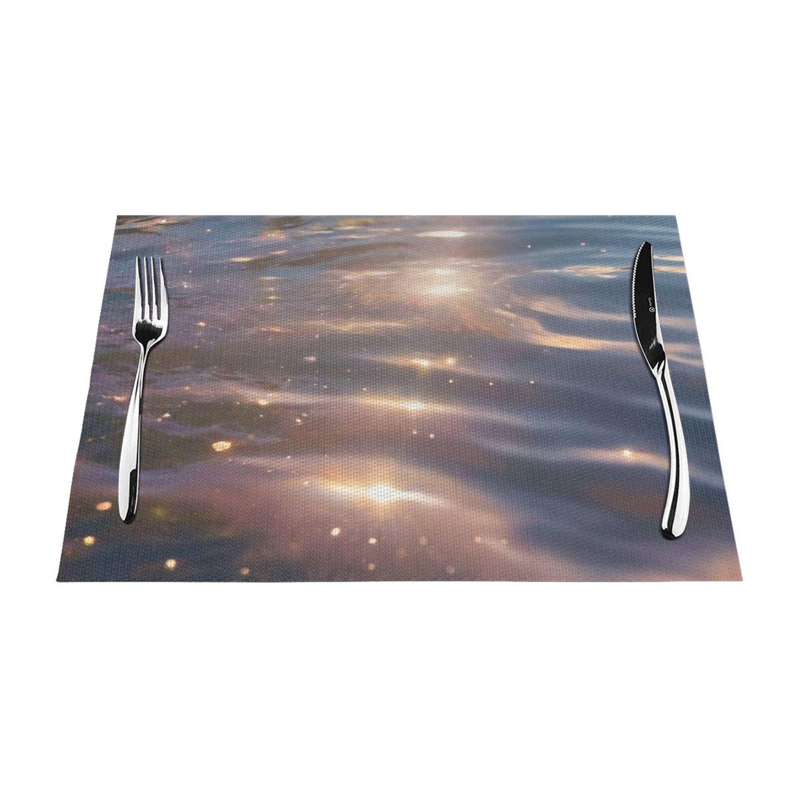 Sunlit Sparkling Water Table mat can be wiped, dinner mat set, felt can