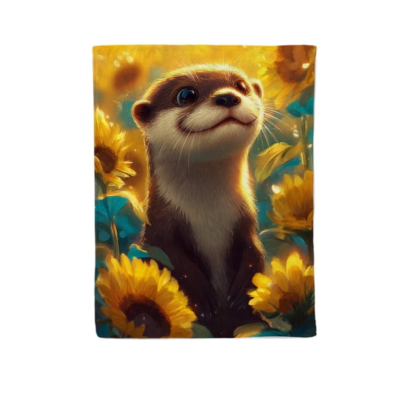 Sunlit Sunflower Meadow Flannel Throw Blanket - Ultra Soft & Cozy All-Season Couch Blanket, Bedspread, Travel Wrap - Gift-Ready Luxury for Home, Office & Outdoor