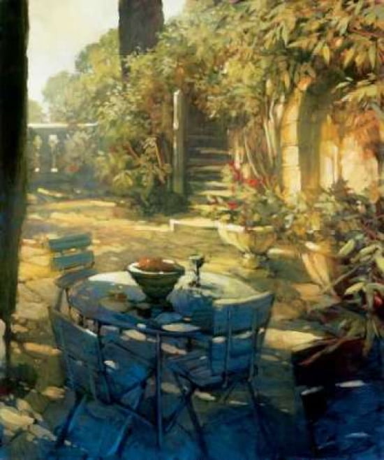 Sunlit Terrace Crillon le Brave Canvas Art - Philip Craig (20 x 24)