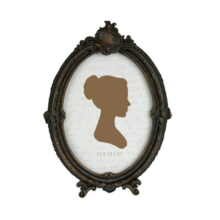Sunlit Vintage Picture Frame 5x7 Inch, Oval Antique Photo Frames 