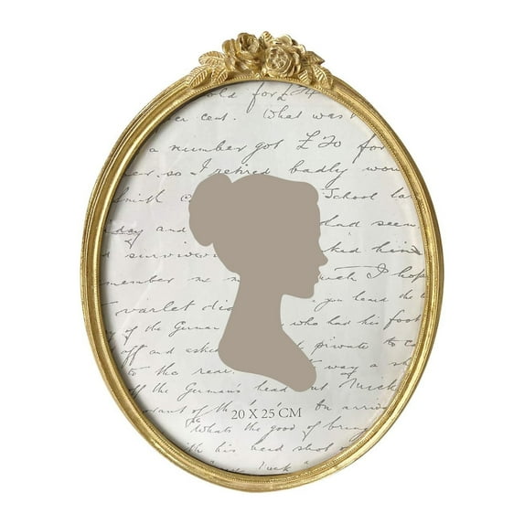 Sunlit Vintage Picture Frame 8x10 Inch, Oval Antique Photo Frames with Glass Front, Luxury Photo Display, Tabletop Wall Hanging, Gift Ideas, Golden Rose