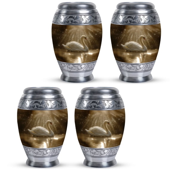 Sunlit Waters - Set Of 4 - 3 Inch Urn, Cremation Urn, Mini Keepsake Urns, Urn For Ashes Adult Male|female, Decorative Urns, Ash Holders For Human Ashes, Memorial Urn