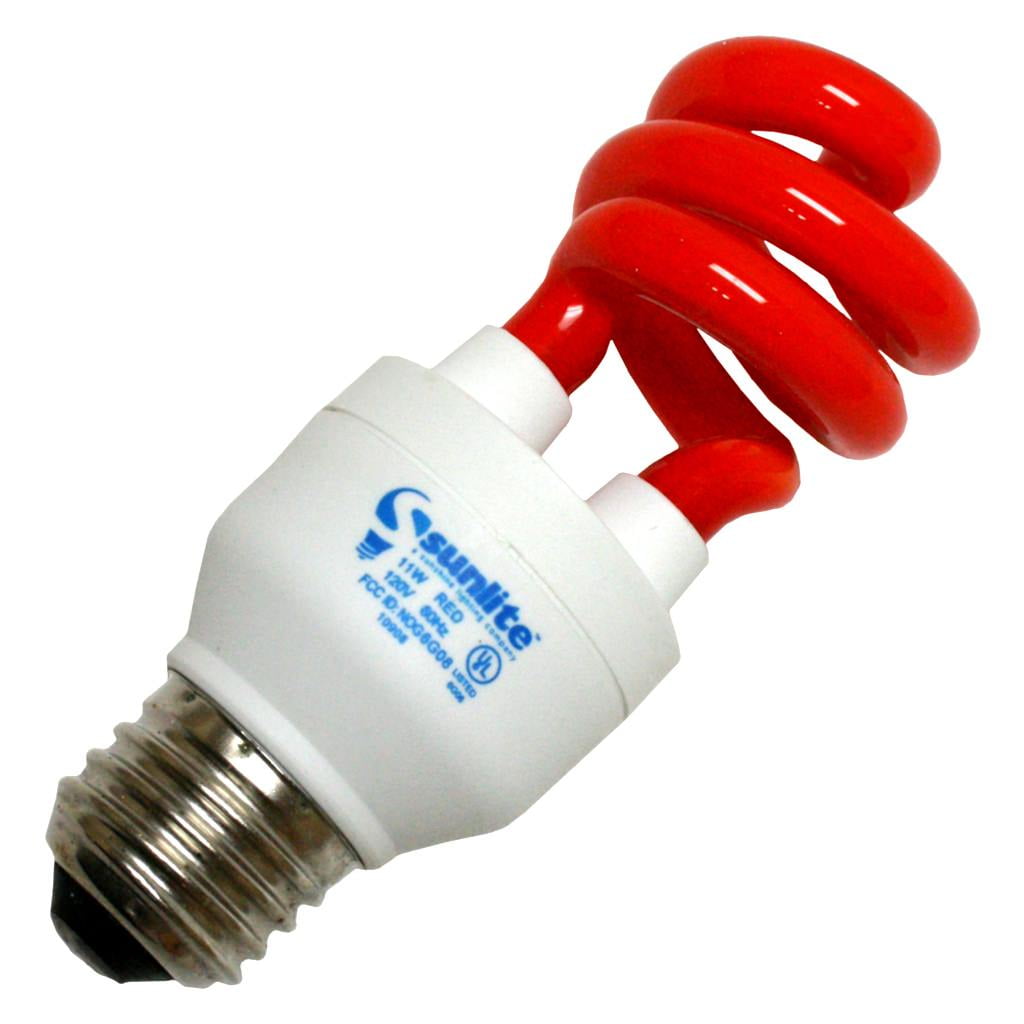 Sunlite 05433 - SM11/R 11W RED MINI SWIRL Twist Medium Screw Base Compact  Fluorescent Light Bulb 