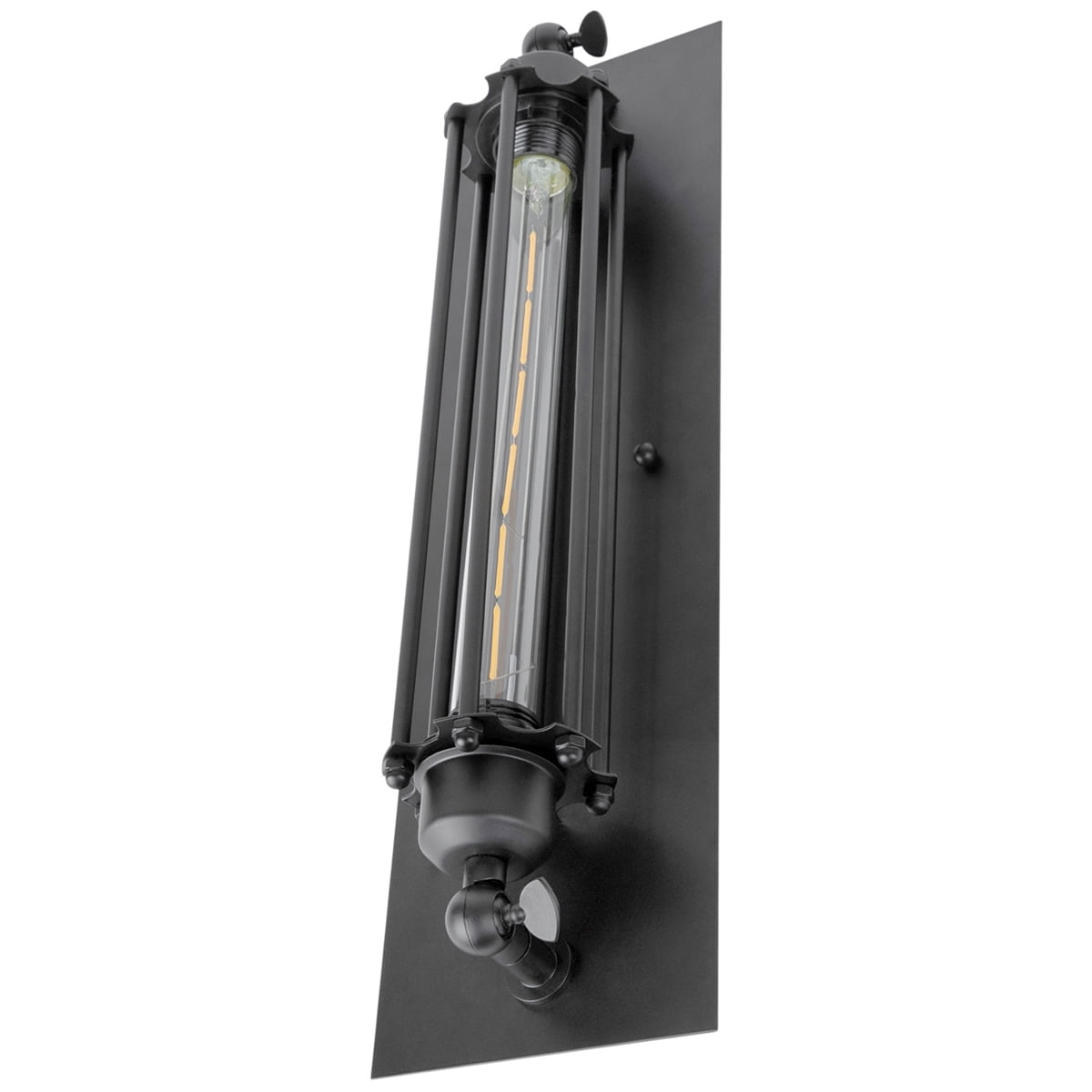 Matte Black Dimmable Iron Wall Sconce for Indoor/Outdoor