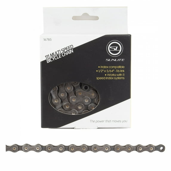 Sunlite 111 11 Speed 116 Links 1/2x5/64 Gray Steel Strong & Durable