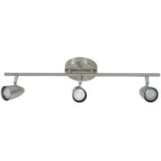 Sunlite 24-Inch LED Straight Track Light Fixture, GU10 Base, 50 Watts Max, 120 Volts, 3 Head Lights, Brushed Nickel, For Residential & Commercial Use