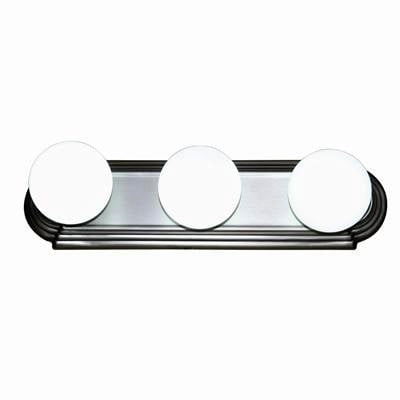 Sunlite 3-Light Art Deco Vanity Light Fixture, Medium Base (E26) Socket, G25 (60W Max), Brushed Nickel