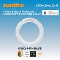 thumbnail image 1 of Sunlite 41314 FC8T9/DL 8-Inch T9 Round Fluorescent Circline Lamp, 22 Watts, 1050 Lumens, 6500K Daylight, G10Q 4-Pin Base, 1 Pack, 1 of 6